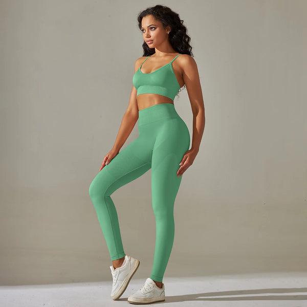Seamless Yoga Set Camisole Bra Leggings Set Fitness