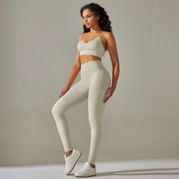 Seamless Yoga Set Camisole Bra Leggings Set Fitness