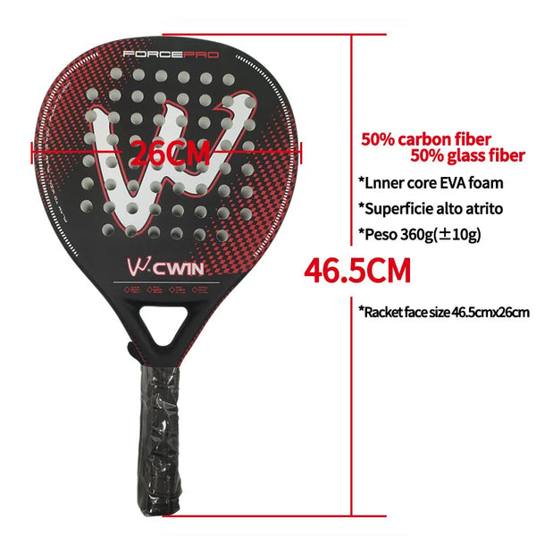 Padel racket  50% carbon fiber 50% glass fiber