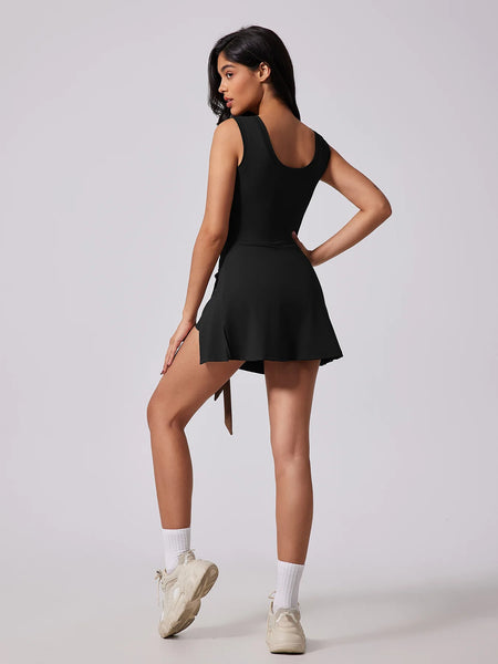 Women's Sleeveless padel Dress with Built-In Chest Pads
