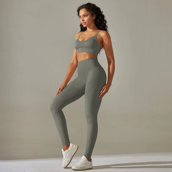Seamless Yoga Set Camisole Bra Leggings Set Fitness