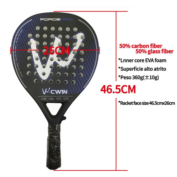 Padel racket  50% carbon fiber 50% glass fiber
