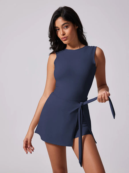 Women's Sleeveless padel Dress with Built-In Chest Pads
