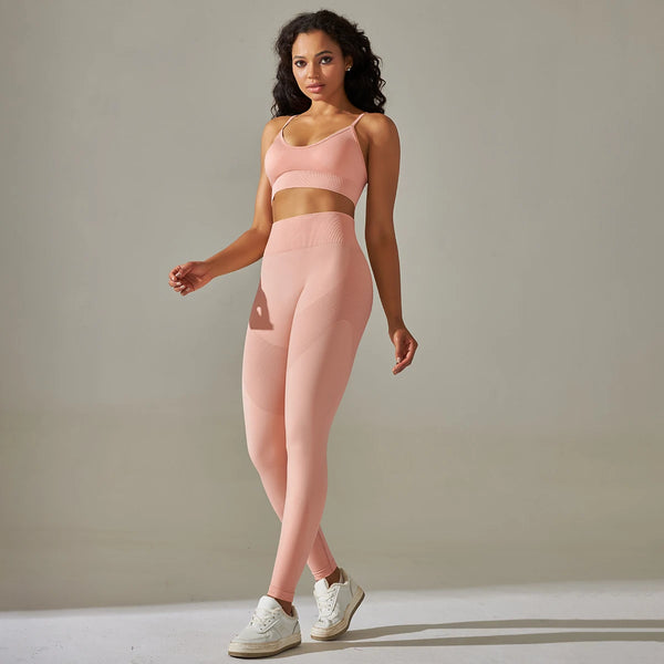 Seamless Yoga Set Camisole Bra Leggings Set Fitness