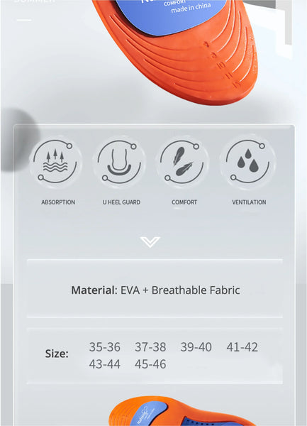 Sport Orthopedic Insoles for Feet Men Women