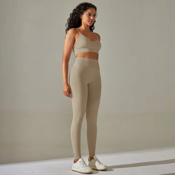 Seamless Yoga Set Camisole Bra Leggings Set Fitness