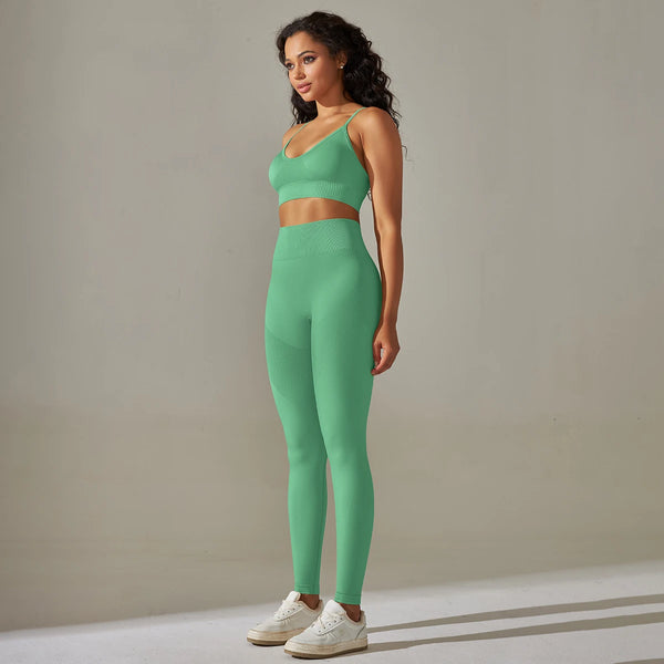 Seamless Yoga Set Camisole Bra Leggings Set Fitness