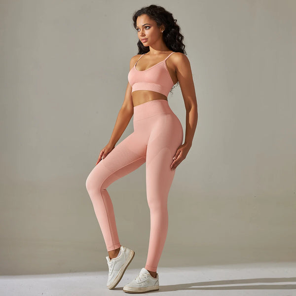Seamless Yoga Set Camisole Bra Leggings Set Fitness