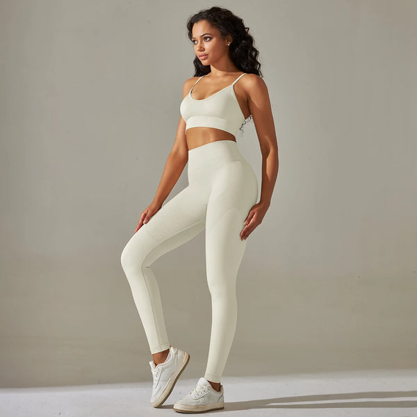 Seamless Yoga Set Camisole Bra Leggings Set Fitness