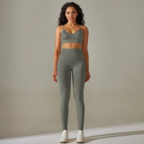 Seamless Yoga Set Camisole Bra Leggings Set Fitness